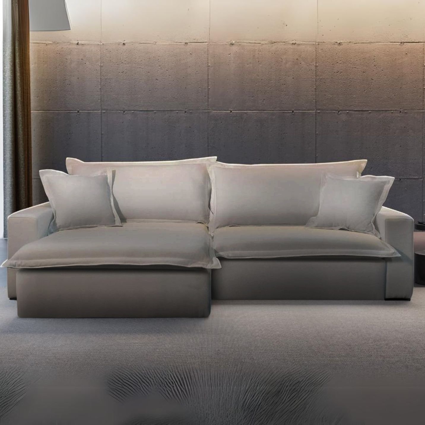 Sofá Retrátil 2,30 m E-80 Veludo Capuccino 1192 - SUPREMA ESTOFADOS(PROMOÇÃO)