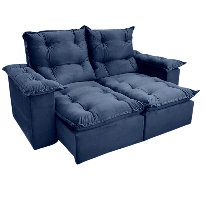 Sofá Retrátil e Reclinável Atenas 2,00 Azul - QUINE ESTOFADOS - Imagem 2