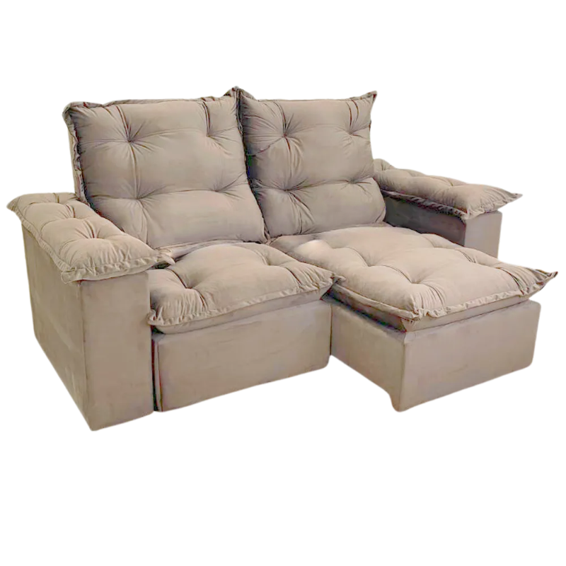 Sofá Retrátil e Reclinável Atenas 2,00 m Bege - QUINE ESTOFADOS - Imagem 2