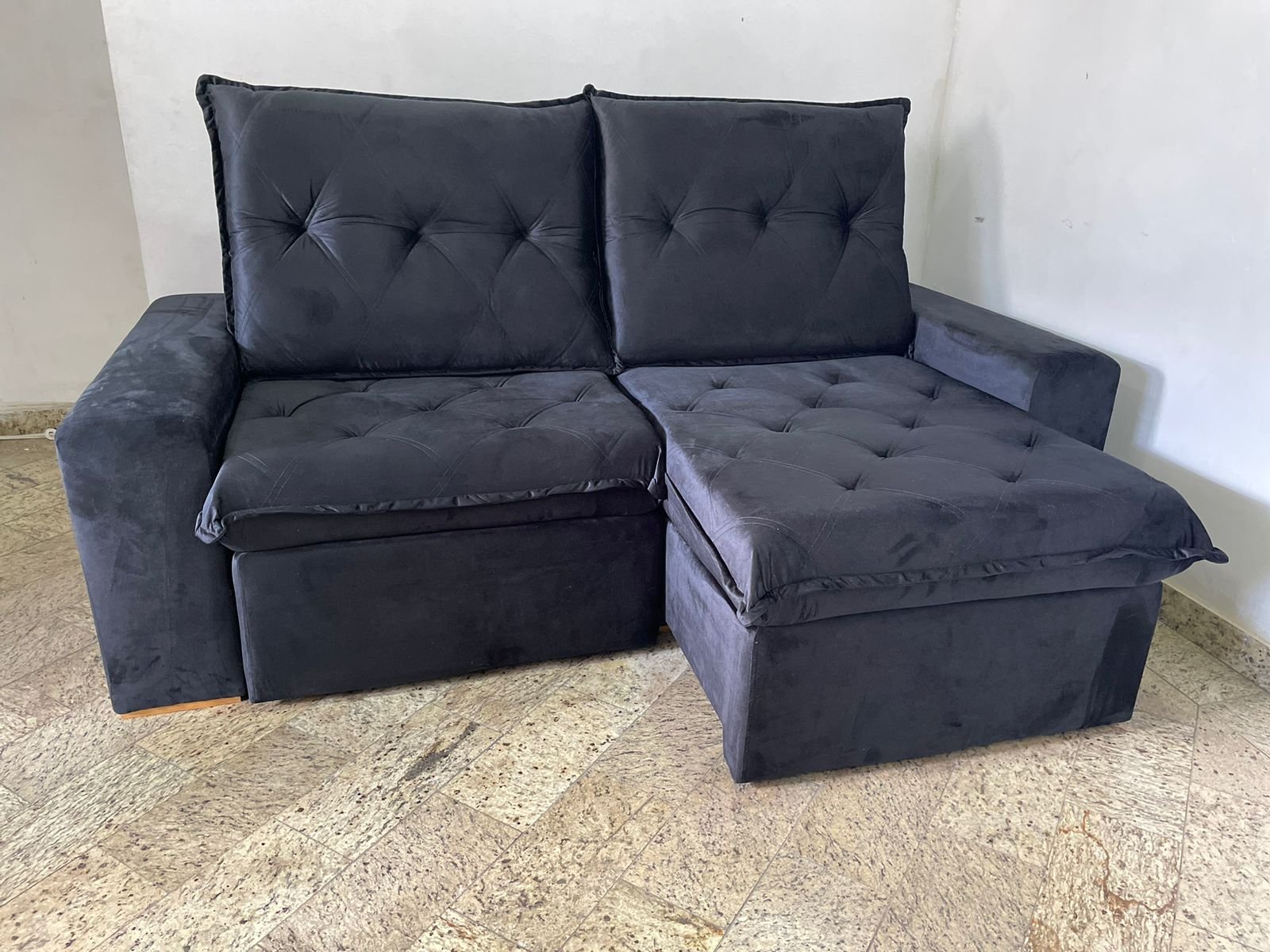 Sofá Retrátil e Reclinável Califórnia 2,50 m Preto - JC ESTOFADOS(PROMOÇÃO) - Imagem 3