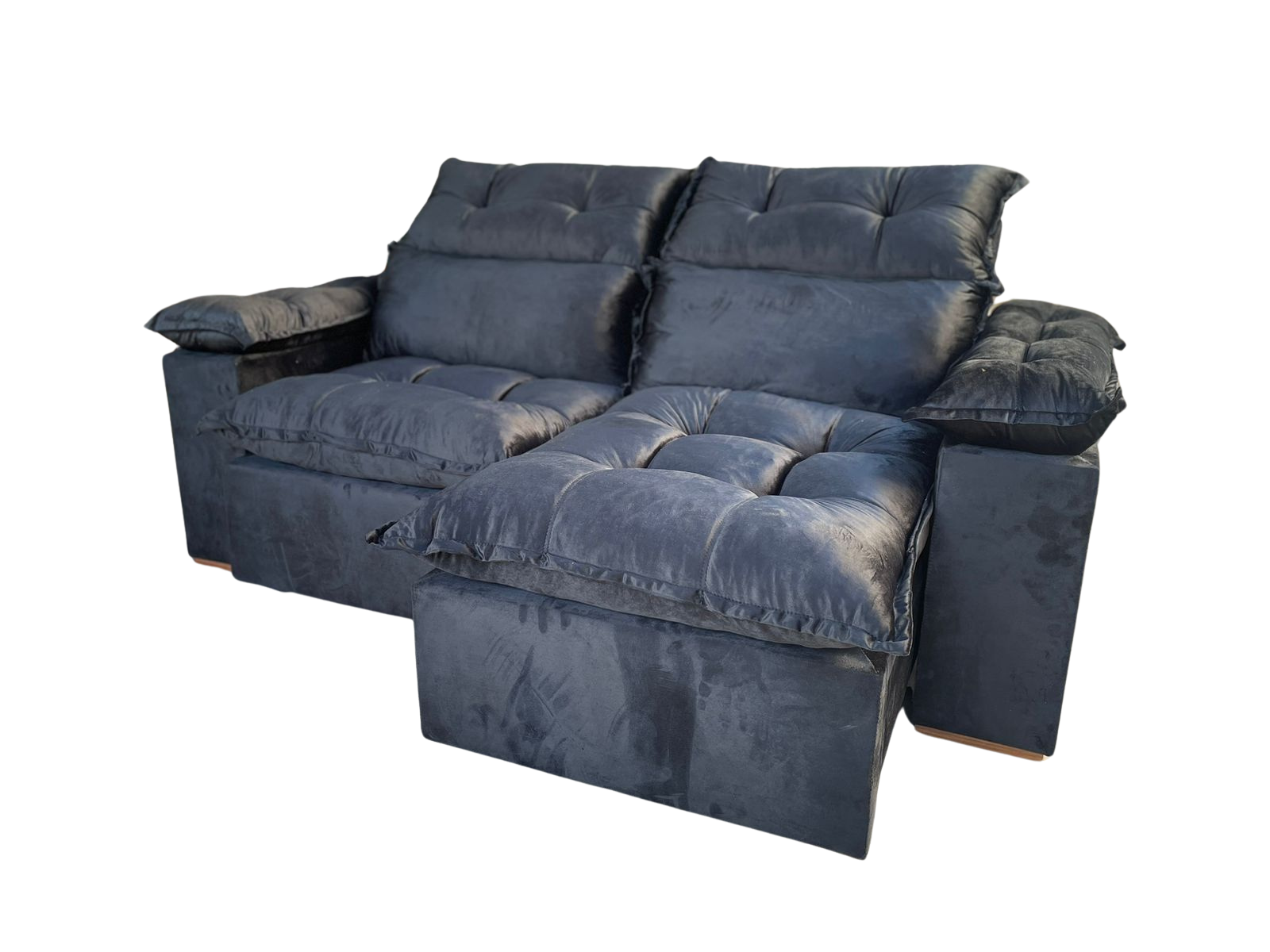 Sofá Retrátil e Reclinável Imperial 2,00 m Veludo Jolie Preto 12 - IMPERIAL DECOR - Imagem 2