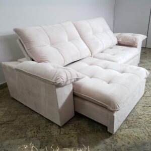 Sofá Retrátil e Reclinável México 2,50 m Bege – LEO DECOR(PROMOÇÃO)