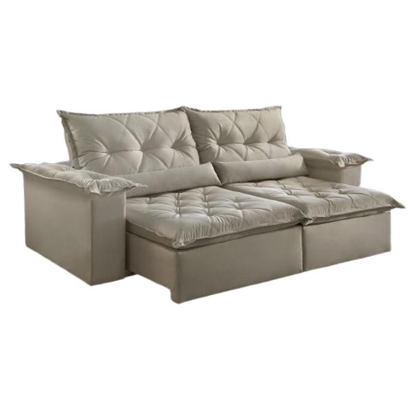 Sofá Retrátil e Reclinável Ouro Preto 2,40 m Bege Jolie 09 - MONTANO ESTOFADOS(PROMOÇÃO) - Imagem 4