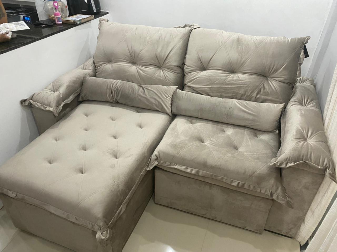 Sofá Retrátil e Reclinável Ouro Preto 2,40 m Bege Jolie 09 - MONTANO ESTOFADOS(PROMOÇÃO) - Imagem 3