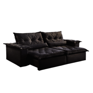 Sofá Retrátil e Reclinável Ouro Preto 240 Preto - MONTANO ESTOFADOS