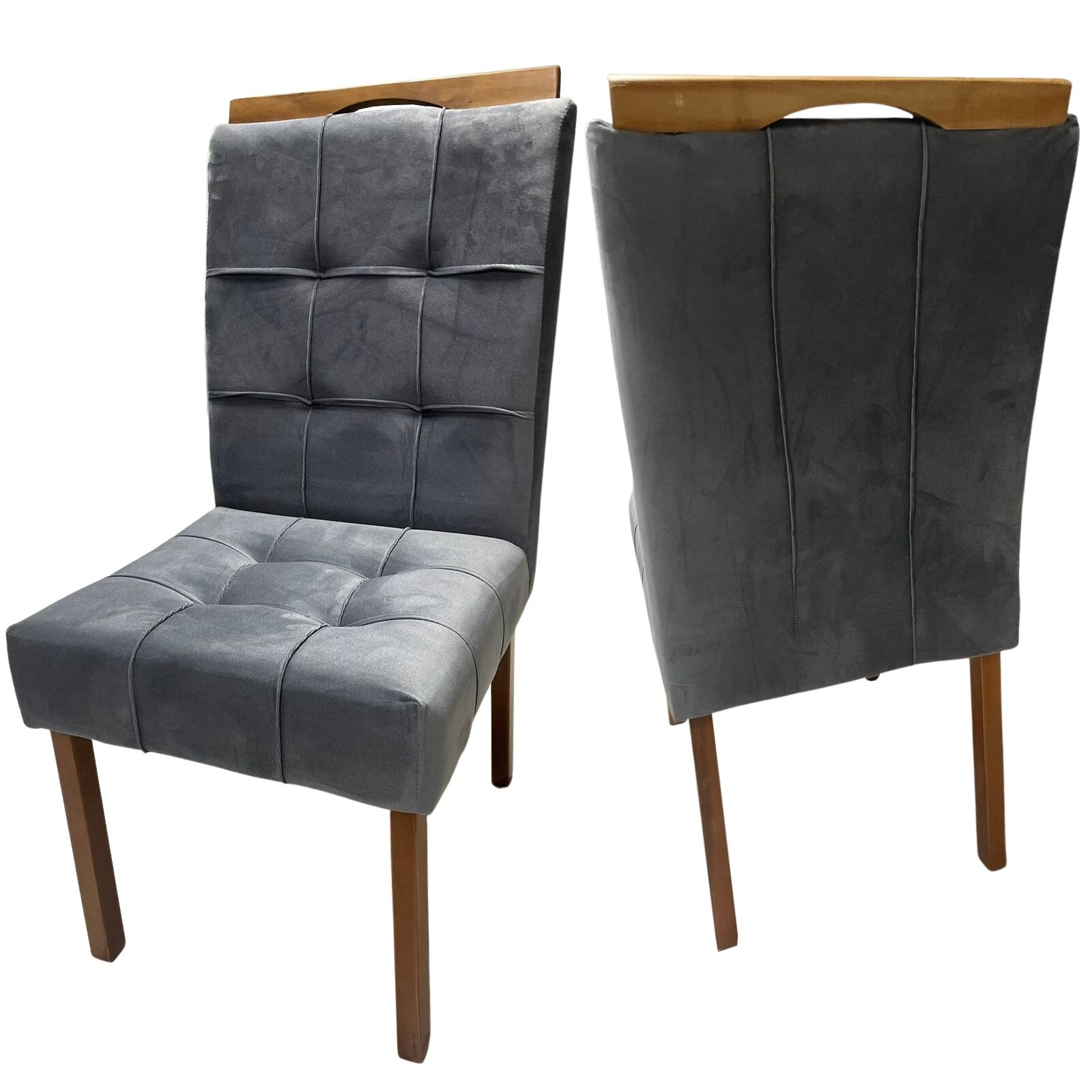 Kit 2 Cadeiras Sophia/Capri Mel/Veludo Cinza Grafite – WM DECOR - Imagem 6