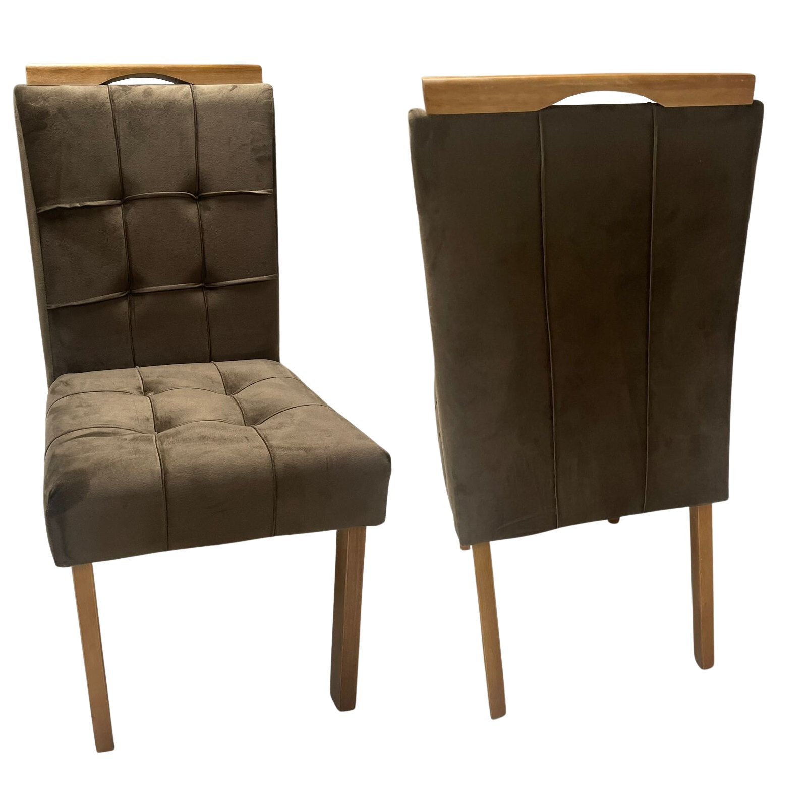 Kit 2 Cadeiras Sophia/Capri Mel/Veludo Marrom – WM DECOR - Imagem 5