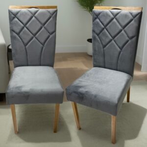 Kit 2 Cadeiras Stella Mel Naturale Grafite – CLEFATOS DECOR