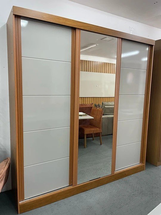 Guarda-Roupa 3 Portas Capri 2,21 m Nature/Off White - BIANCHI - Imagem 2