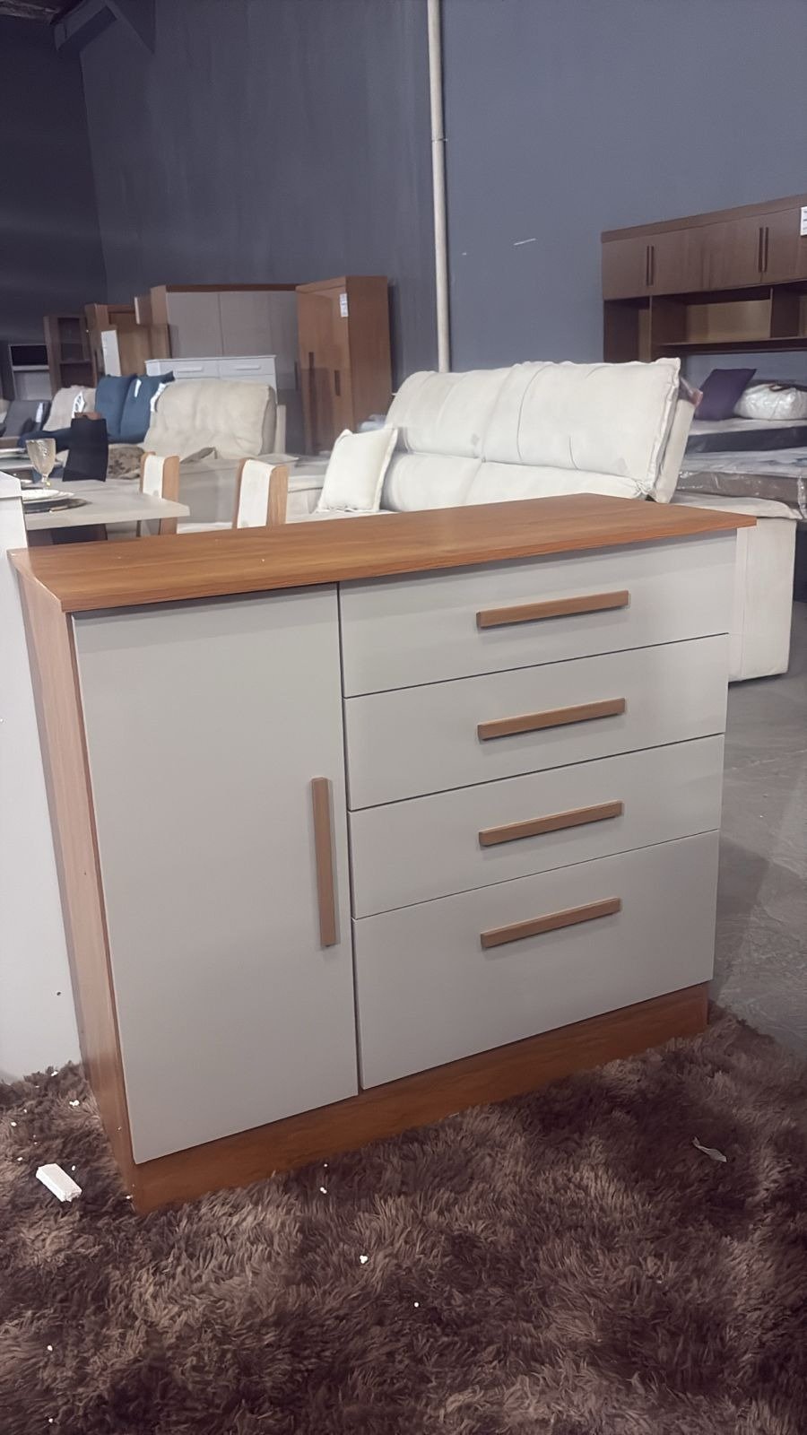 Cômoda 4 Gavetas com Sapateira Chicago/Berlim Cinamono/Off White - TCIL - Imagem 7