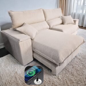 Sofá Retrátil e Reclinável Apogeu 2,90 m Linho Bege 306 – ZARAT ESTOFADOS