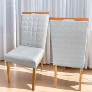 Kit 2 Cadeiras Pandora 01 Imbuia Mel/Veludo Cinza Prata 127 - CARVALHO DECOR