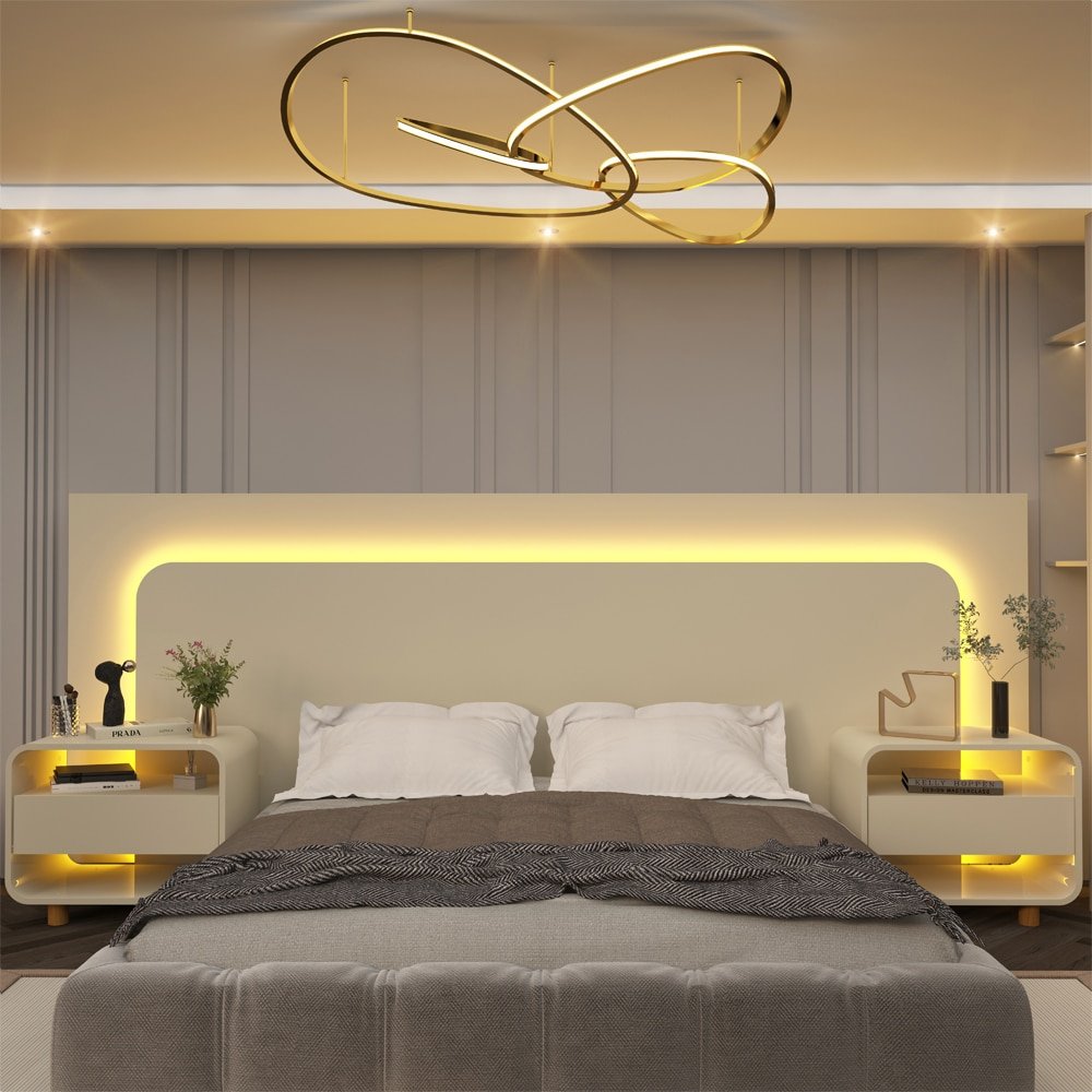 Cabeceira Casal/Queen/King Innova Off White - GELIUS - Imagem 2