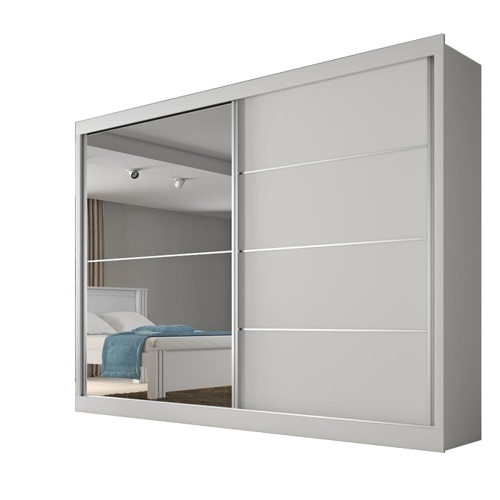 Guarda-Roupa 2 Portas Verona 2,02 m Branco Acetinado - MÓVEIS EUROPA - Imagem 2