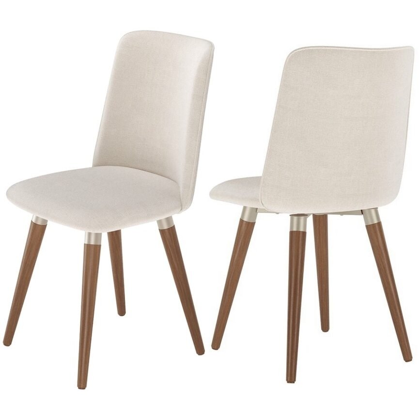 Kit 2 Cadeiras Giratória Dakota M2 (Off White linked 02) Linho Bege - MÓVEIS PROVÍNCIA - Imagem 2