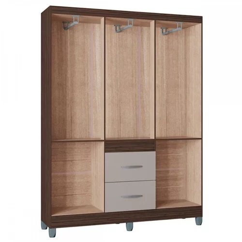 Guarda-Roupa 6 Portas Milão 1,35 m Chocolate/Off White - POQUEMA - Imagem 3