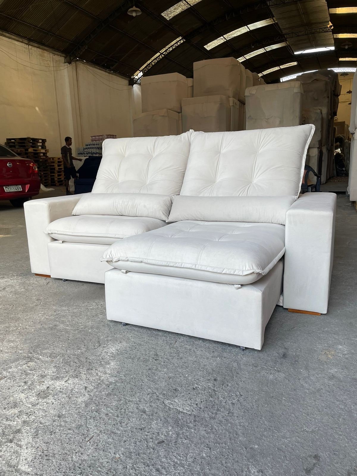 Sofá Retrátil e Reclinável Malu 2,50 m Bege – D’VITRINE ESTOFADOS - Imagem 6