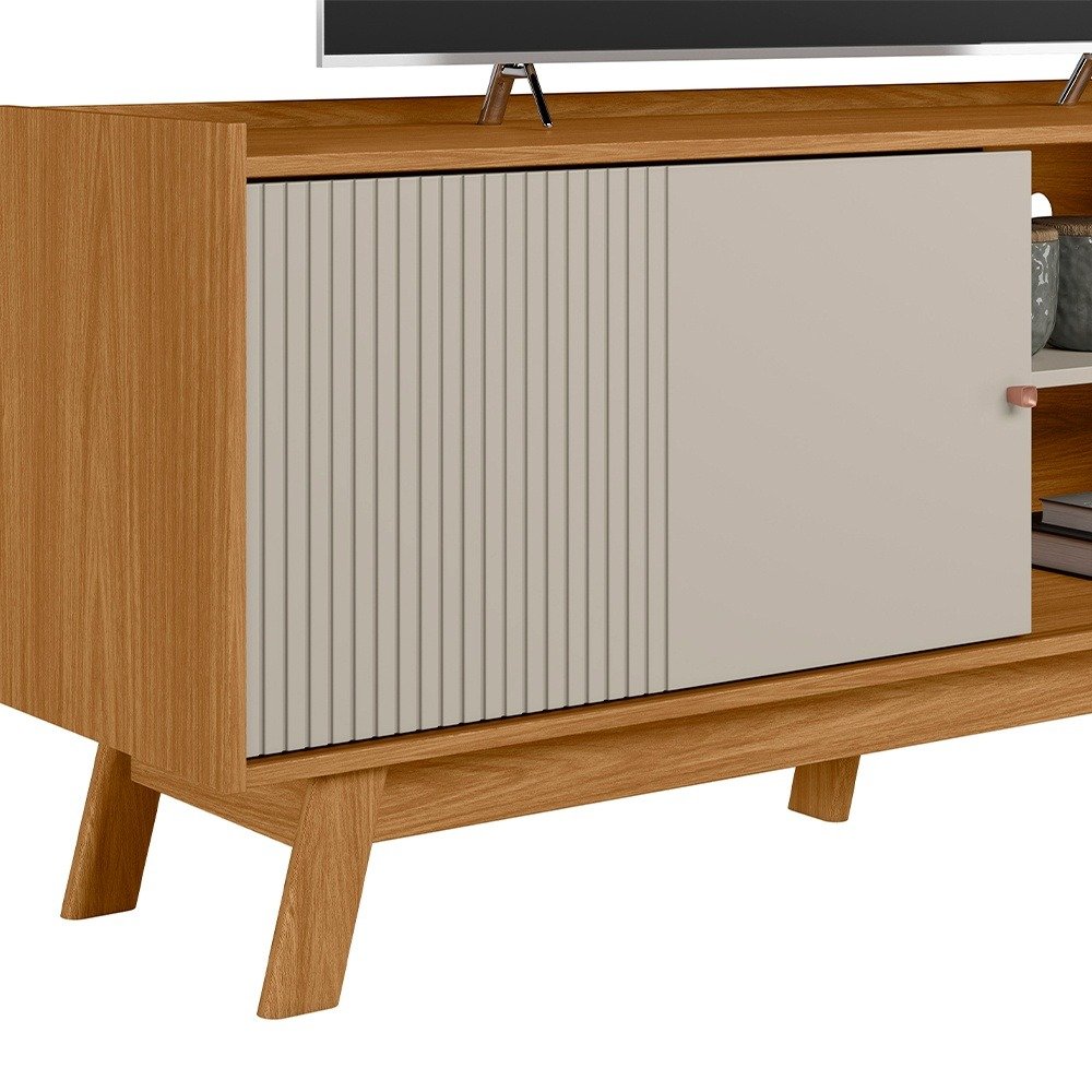 Rack até 65" Aurum Nature/Off White - LINEA BRASIL - Imagem 4