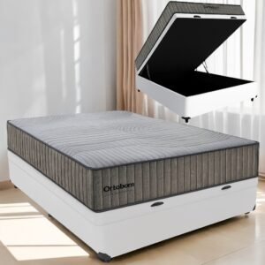 Colchão Casal Exclusive Foam + Base Box Baú Branco – ORTOBOM + BIOSTAR