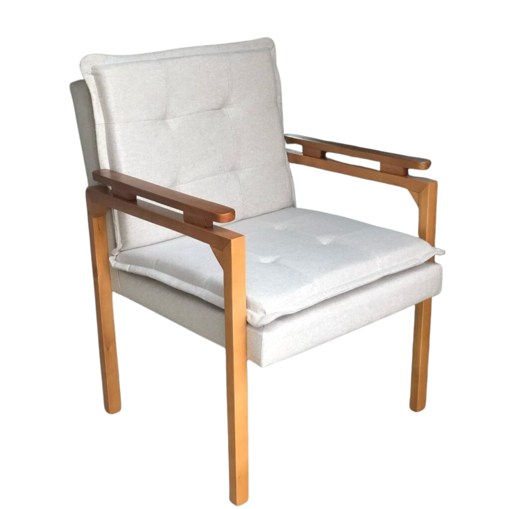 Poltrona Belíssima Linho Bege - JOSEBE DECOR - Imagem 3