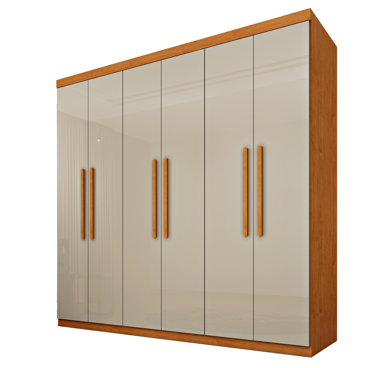 Guarda-Roupa 6 Portas Lagos/Cabo Verde 2,19 m Cinamono/Off White - TCIL - Imagem 4
