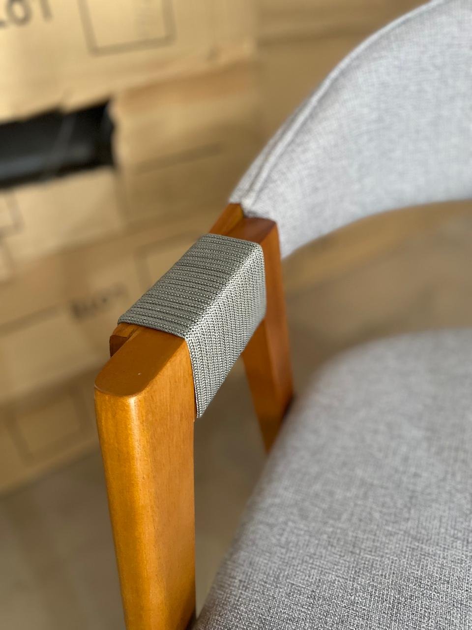 Kit 2 Cadeiras Ravenna Castanho/Linho Cinza - GARDIM MÓVEIS - Imagem 8