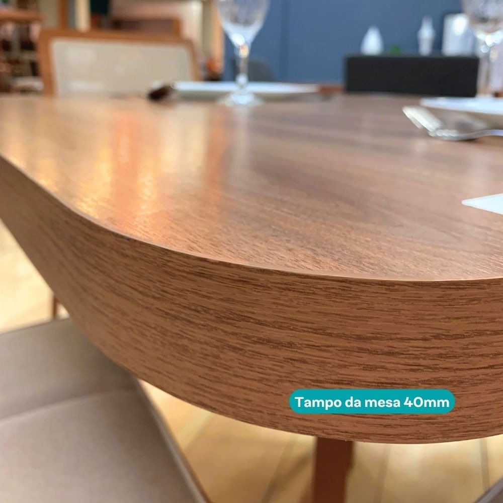 Mesa Átria 1593 Quadrada 90 Rosê Cobre/Nogal Freijó - CARRARO MÓVEIS - Imagem 2