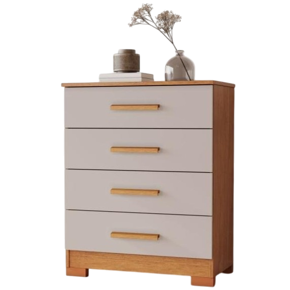 Cômoda 4 Gavetas Lidia Cinamomo/Off White - JCM MOVELARIA - Imagem 3