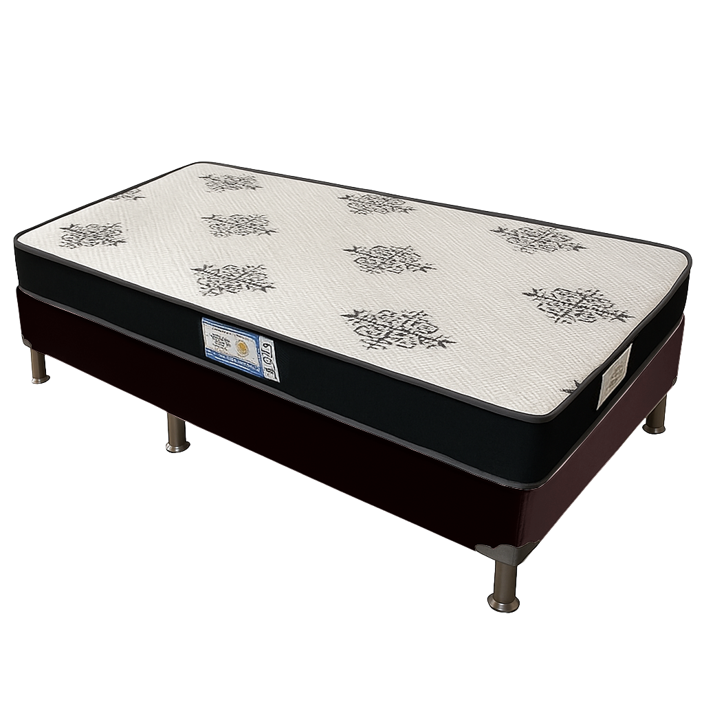 Colchão Solteiro Light D20 + Base Box Simples Corino Marrom – ECOTEC + ALTO NÍVEL CAMAS E COLCHÕES - Imagem 2