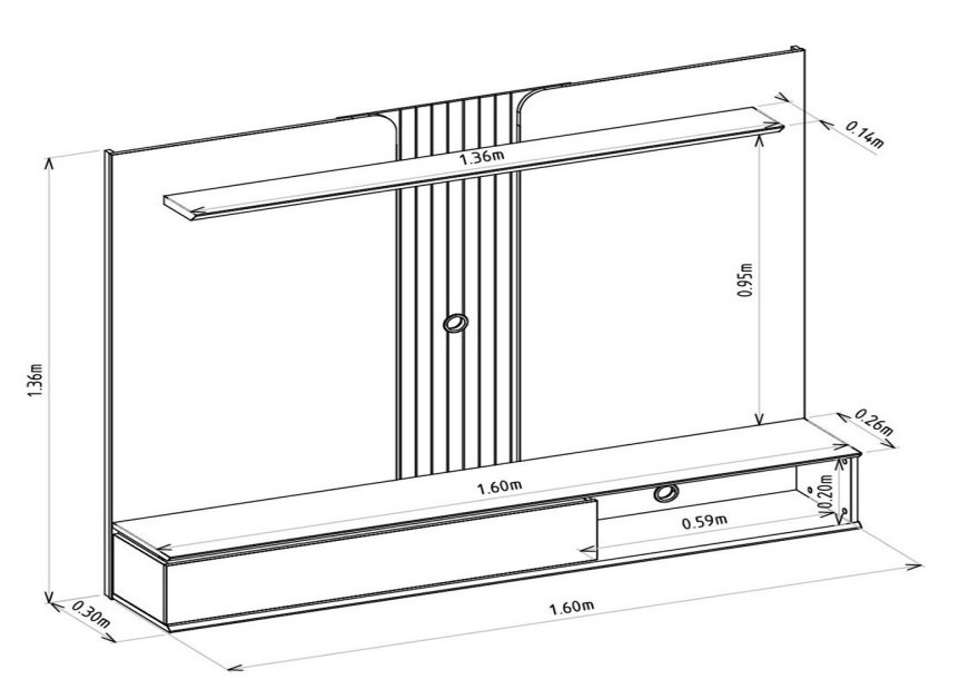 Painel Home até 65" Friburgo Nature/Off White - LINEA BRASIL - Imagem 10