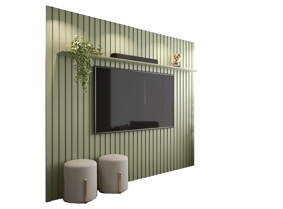 Painel Ripado até 75" Supremo 1.8 Alecrim - PATRIMAR - Imagem 2