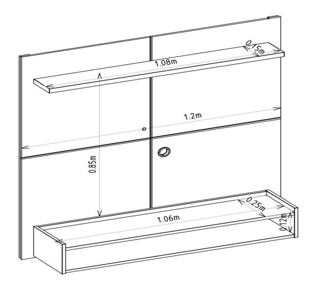 Painel Home até 50" Creta Nature/Off White - LINEA BRASIL - Imagem 8