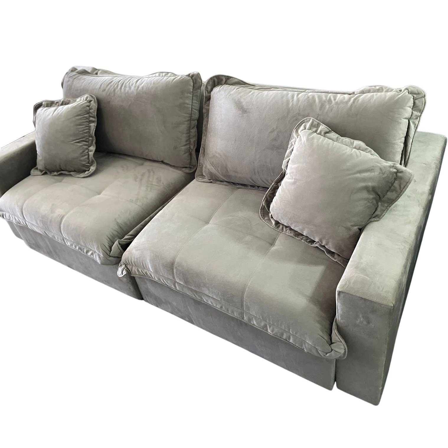 Sofá Retrátil S-100 2,30 m Veludo Capuccino 1192 – SUPREMA ESTOFADOS(PROMOÇÃO) - Imagem 2