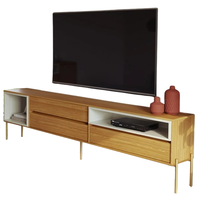 Rack Florença R425 Freijó/Off White - DALLA COSTA - Imagem 5