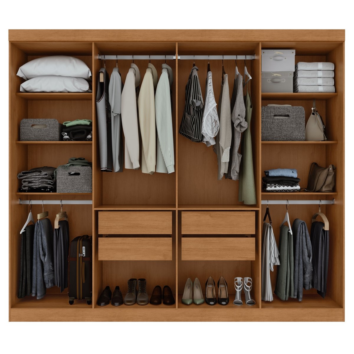 Guarda-Roupa 8 Portas Andara Soft 2,36 m Amêndoa Clean - LOPAS - Imagem 6