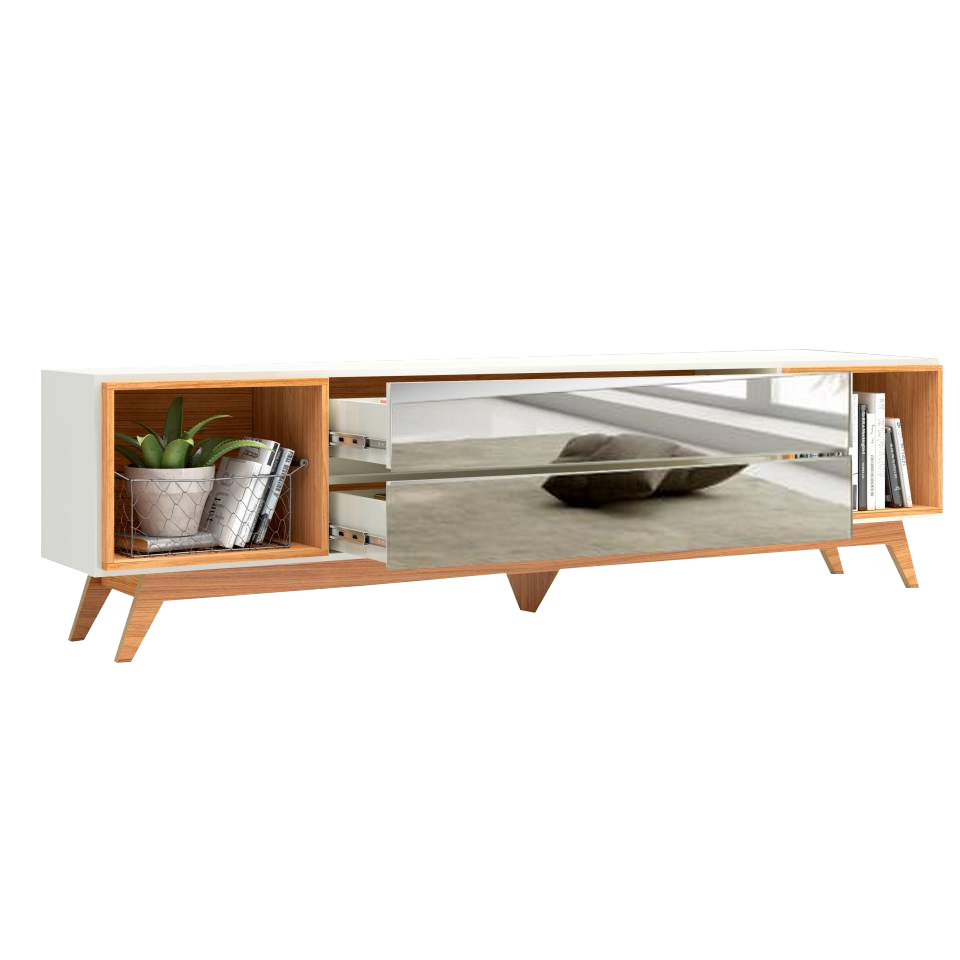 Rack até 60" Anita R422 Off White/Freijó - DALLA COSTA - Imagem 3