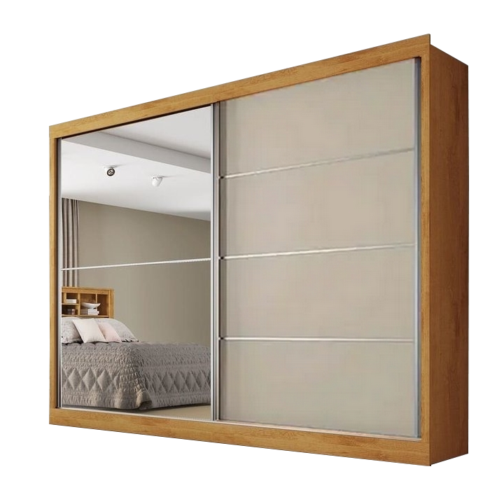 Guarda-Roupa 2 Portas Verona 2,02 m Peroba/Off White/Peroba - MÓVEIS EUROPA - Imagem 6