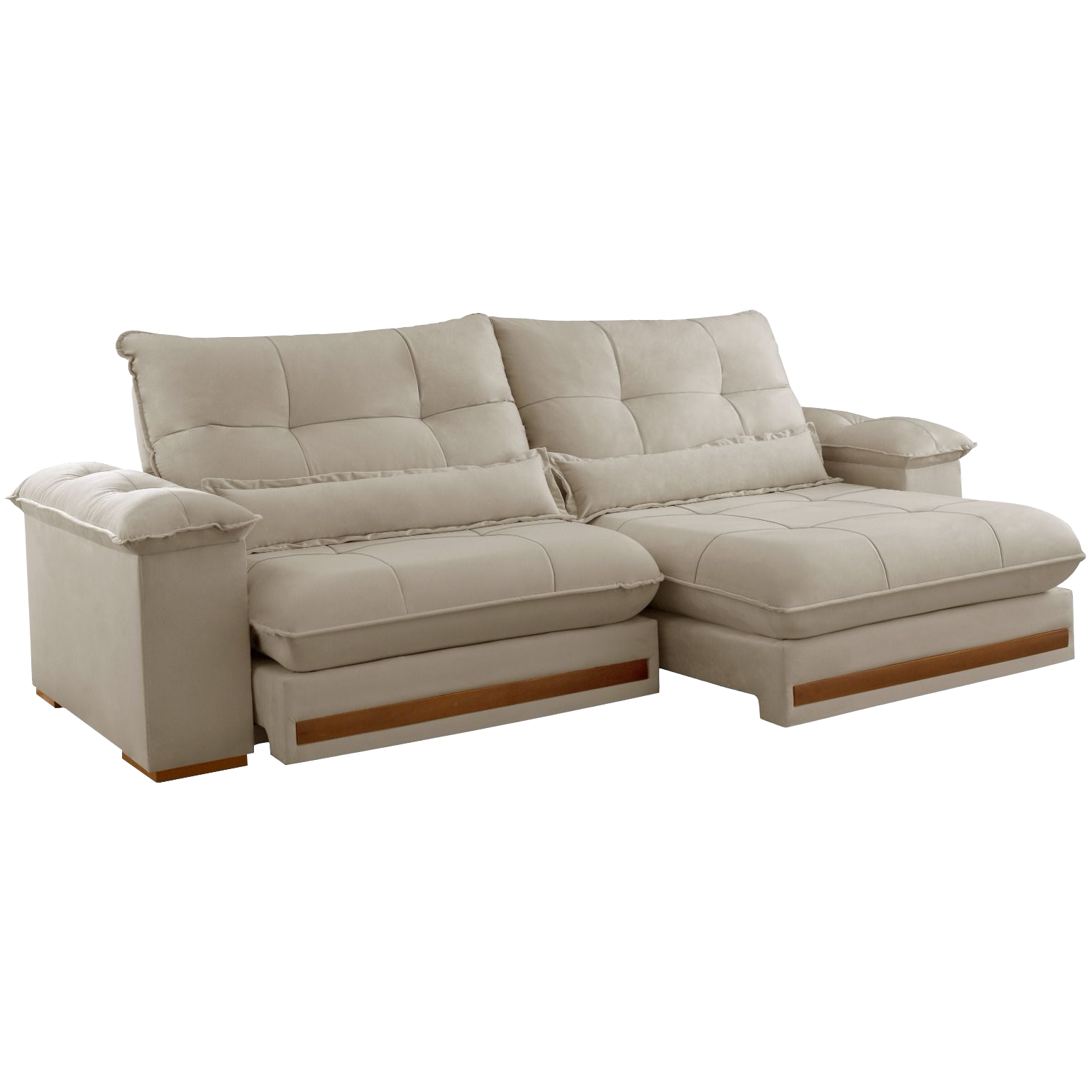 Sofá Retrátil e Reclinável Qatar 2,00 m Veludo Marfim B015 – TREVO ESTOFADOS - Imagem 4