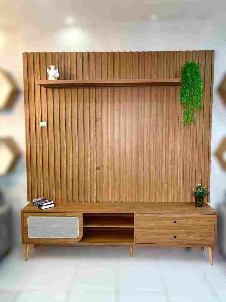 Painel + Rack até 75" TB346F Freijó - DALLA COSTA - Imagem 2