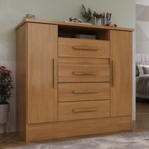 Cômoda 4 Gavetas e 2 Sapateiras Laguna 50CO2430 Cinamomo - RODIAL MÓVEIS