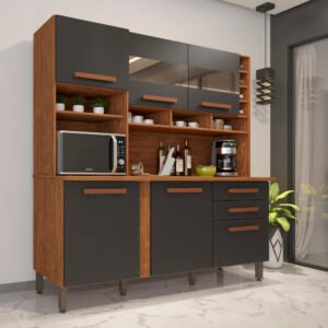 Kit Cozinha Alexia 1,80 Cinamono/Grafite – IMOP