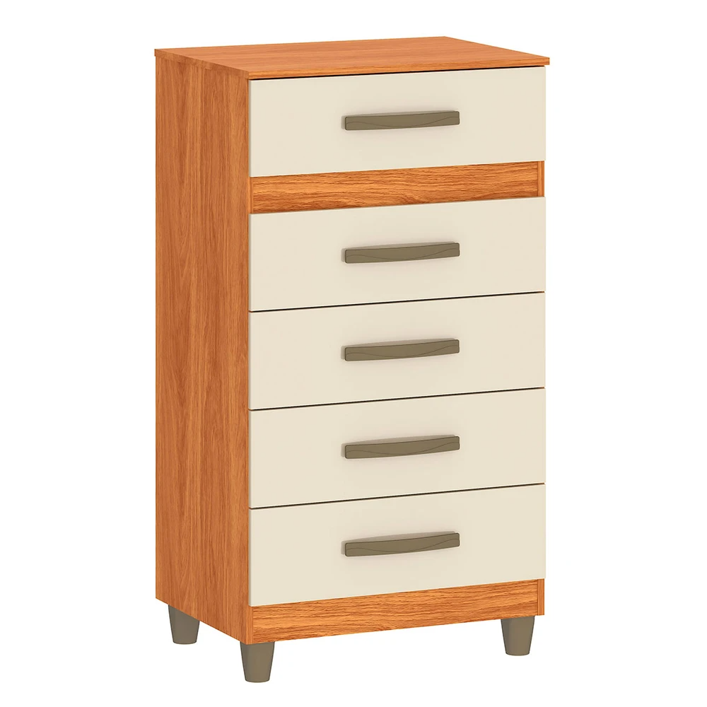 Cômoda 5 Gavetas Malta CO250 Cinamomo/Off White - FELLICCI - Imagem 4