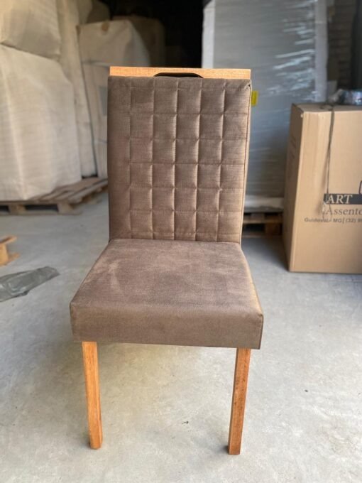 Mesa Salinas/Helô/Los Angeles 120 Cinamomo/Off White com Cadeiras Pandora 01 Veludo Marrom 134 – CEL MÓVEIS + CARVALHO - Imagem 2