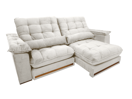 Sofá Retrátil e Reclinável Hércules/Zurique 2,90 m Veludo Marfim - VICAM ESTOFADOS - Imagem 4