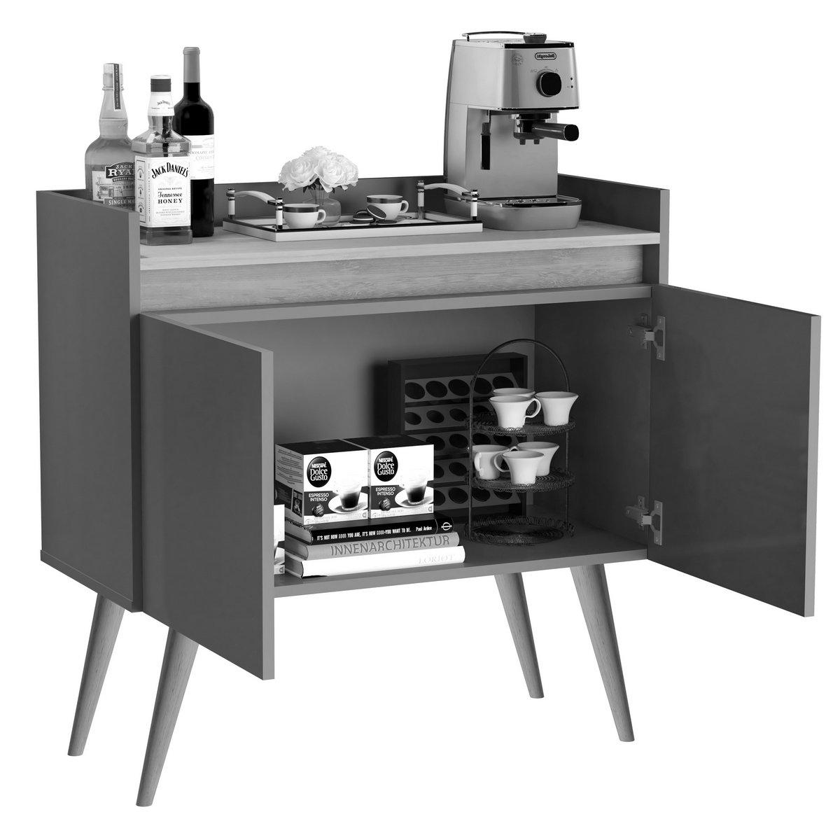 Buffet 2 Portas Gold Mel/Pérola - MÓVEIS PRIMUS - Imagem 4