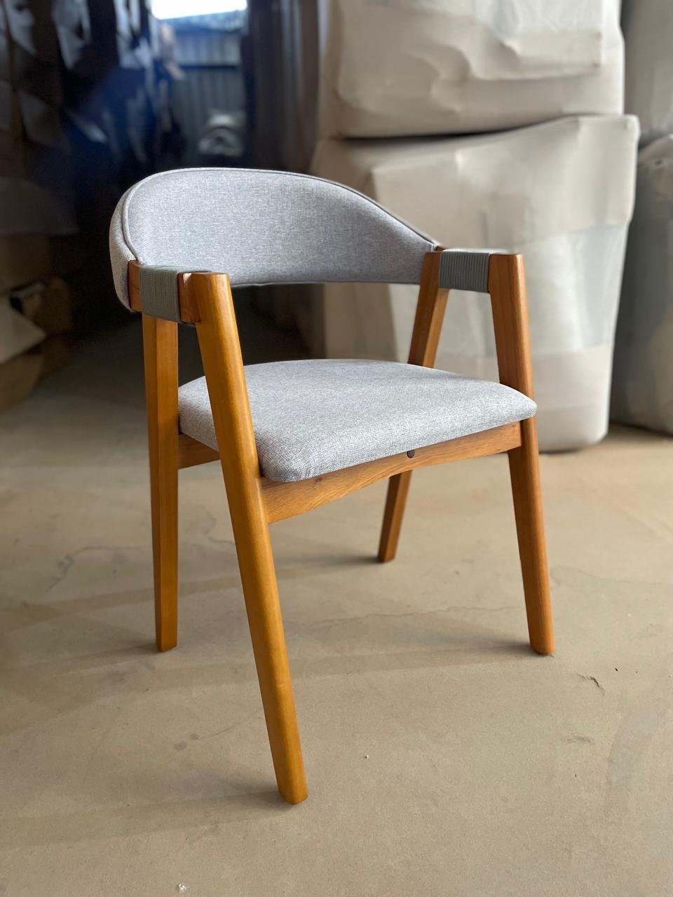 Kit 2 Cadeiras Ravenna Castanho/Linho Cinza - GARDIM MÓVEIS - Imagem 5