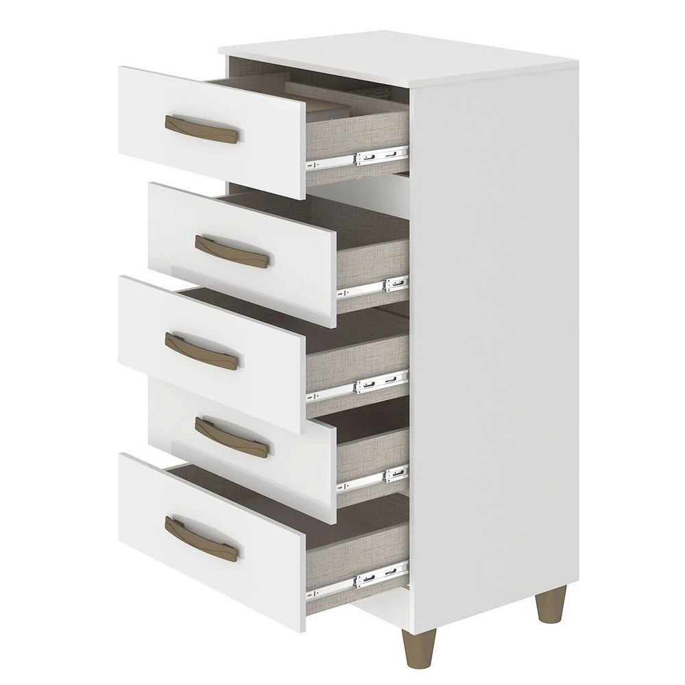 Cômoda 5 Gavetas Malta CO250 Branco - FELLICCI - Imagem 2