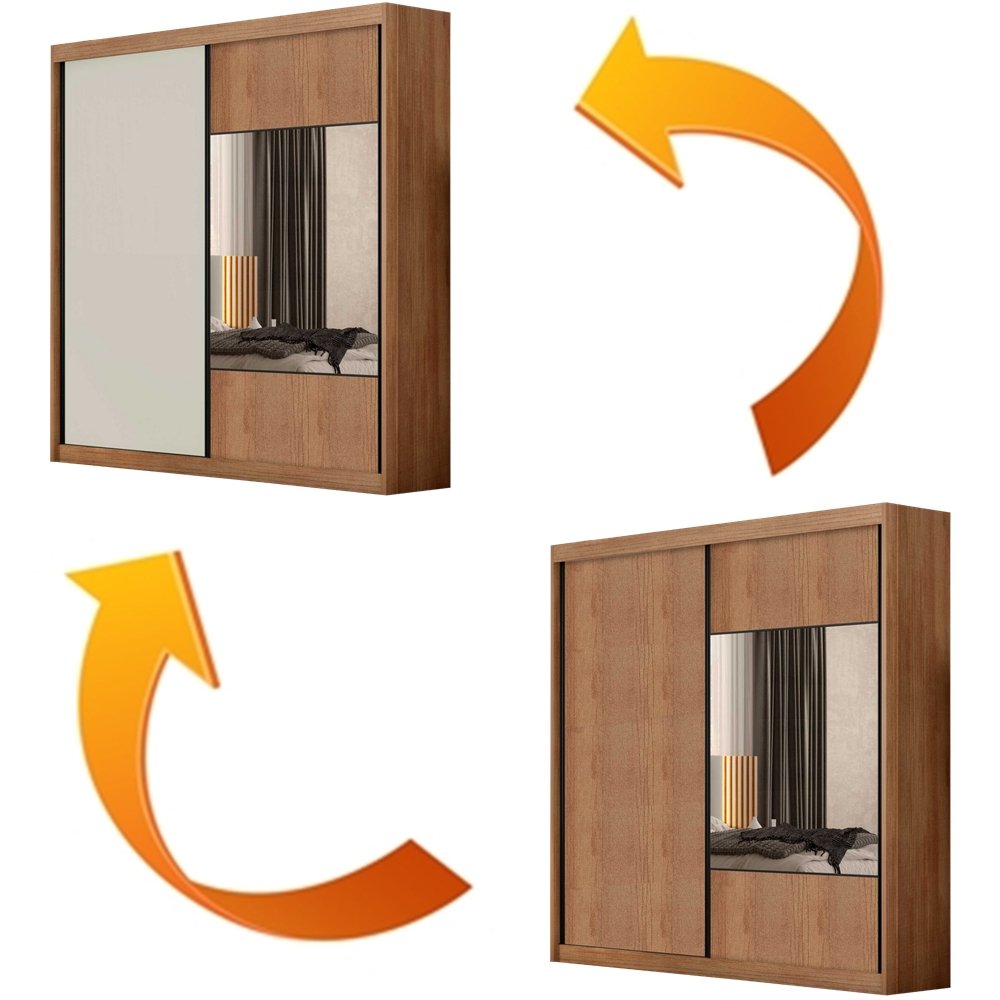 Guarda-Roupa 2 Portas Versatto 2,082 m Cumaru/Fendi/Cumaru - NOVO HORIZONTE - Imagem 2