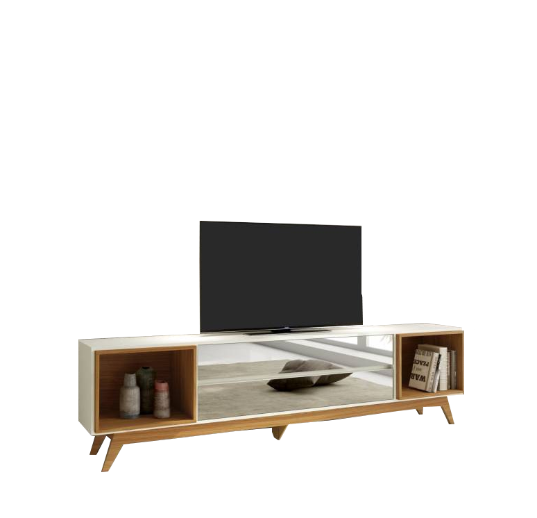 Rack até 60" Anita R422 Off White/Freijó - DALLA COSTA - Imagem 2