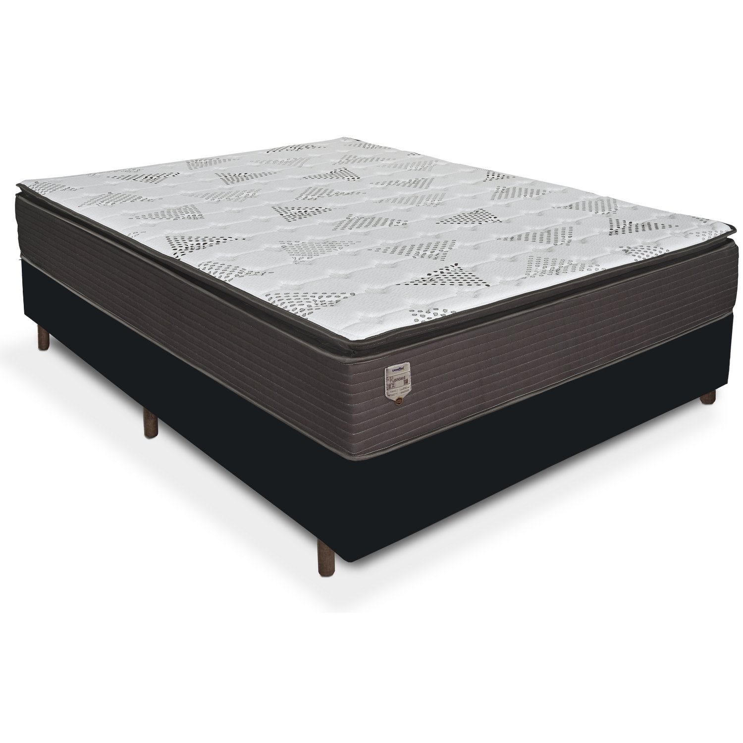 Colchão Casal Ravena D26 + Base Box Simples Corino Preto - UMAFLEX + BIOSTAR - Imagem 2